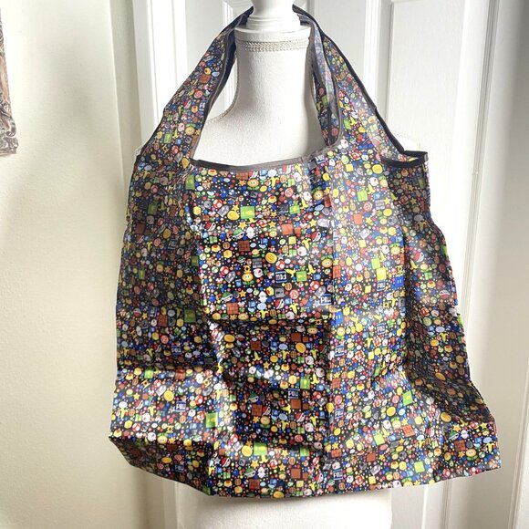 Super Mario Bros Handbags - Reusable Foldable Shopping Tote Super Mario Print NWOT 19" x 16". B8